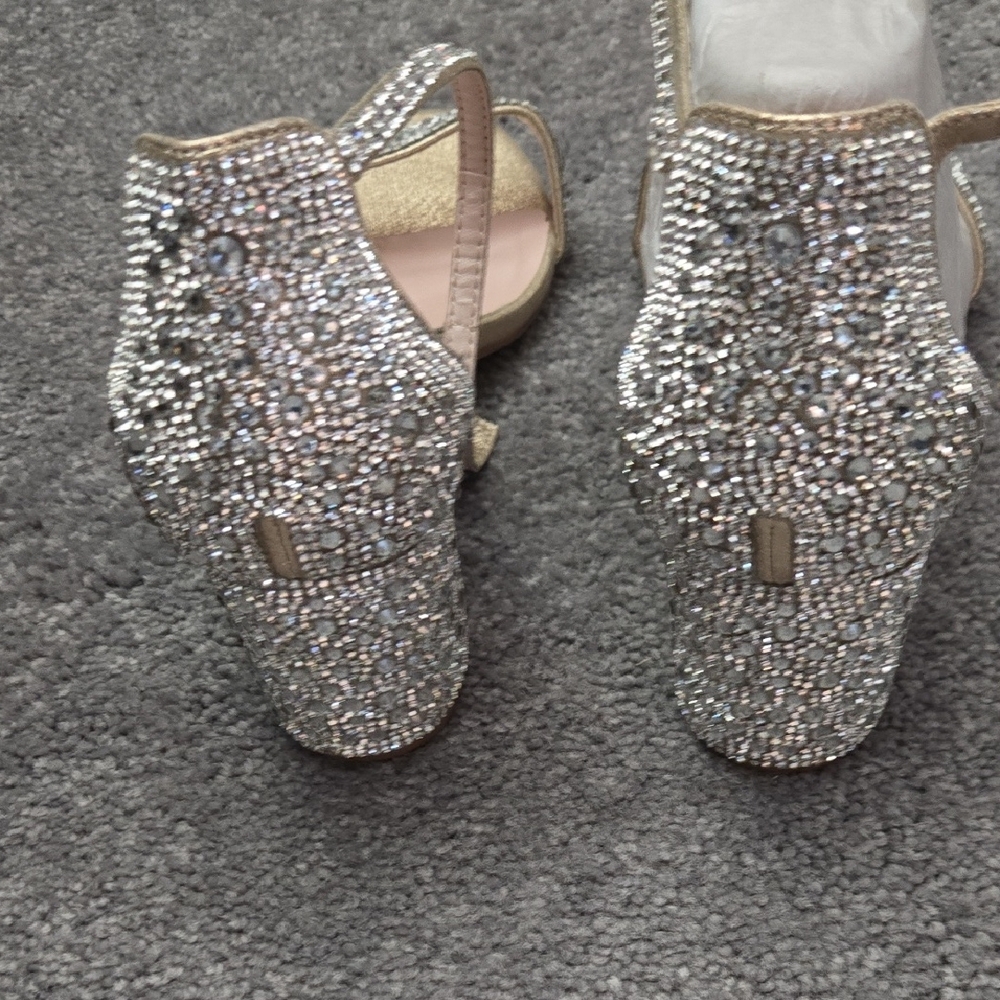 Elegant Champagne and Rhinestone Women's Heels - Picture 6 of 6